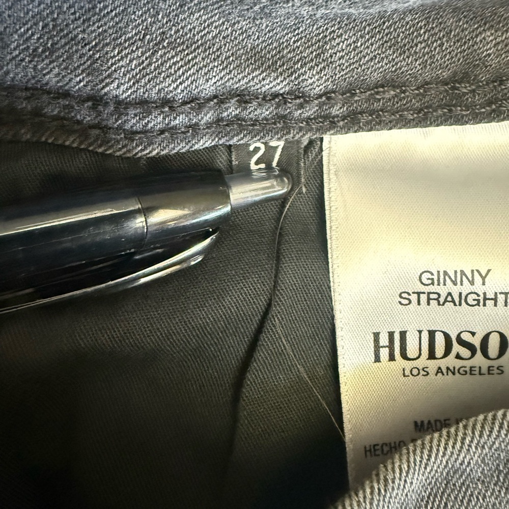 Hudson Ginny Straight Leg Distressed Faded Black Jeans Size 27 - Picture 11 of 11